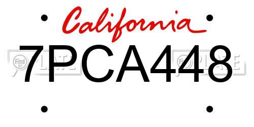 7PCA448 California License Plate