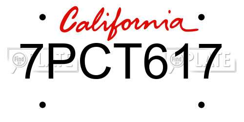 7PCT617 California License Plate