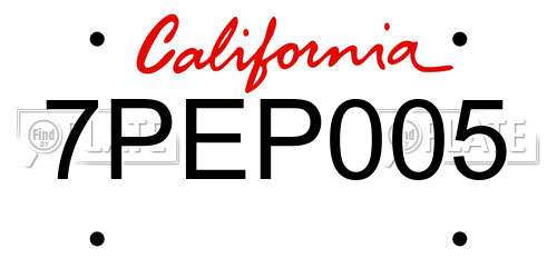 7PEP005 California License Plate