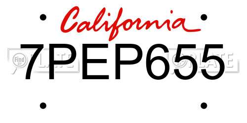 7PEP655 California License Plate