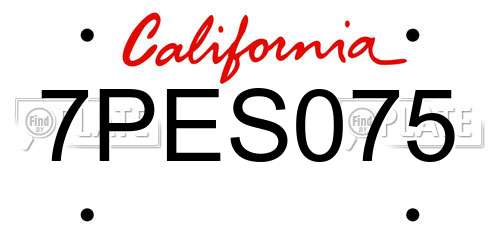7PES075 California License Plate