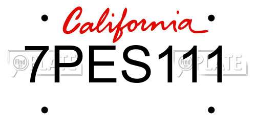 7PES111 California License Plate