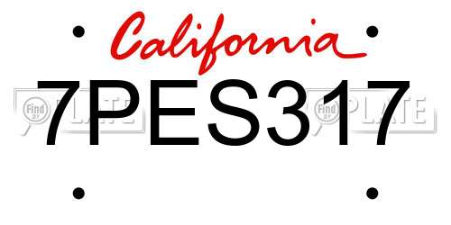 7PES317 California License Plate