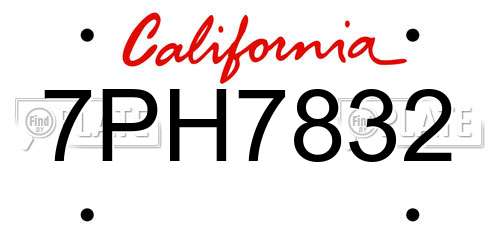 7PH7832 California License Plate
