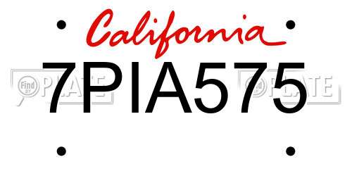 7PIA575 California License Plate