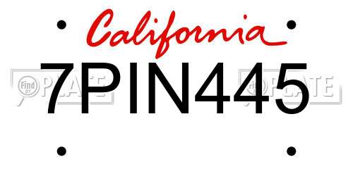 7PIN445 California License Plate