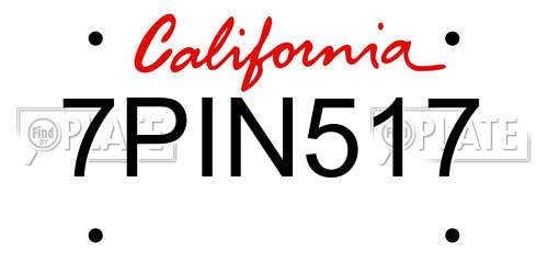 7PIN517 California License Plate