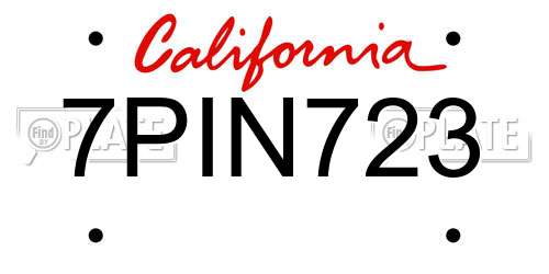7PIN723 California License Plate