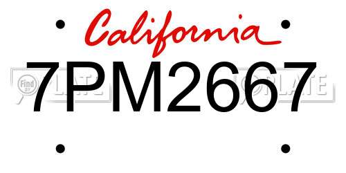 7PM2667 California License Plate