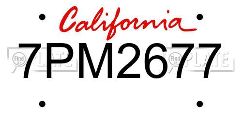 7PM2677 California License Plate
