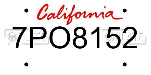 7PO8152 California License Plate