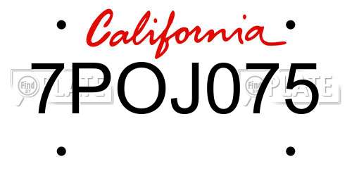 7POJ075 California License Plate