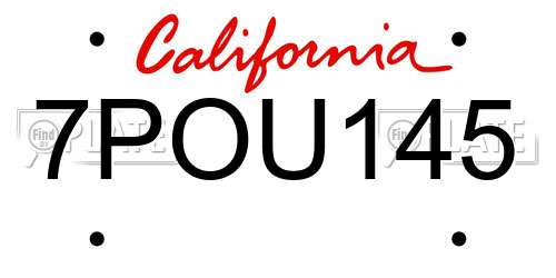 7POU145 California License Plate