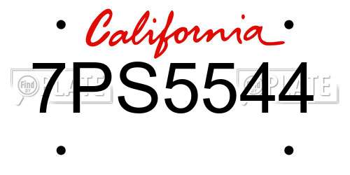 7PS5544 California License Plate