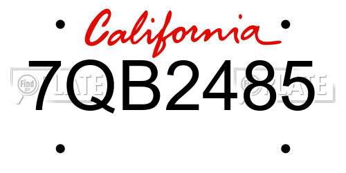 7QB2485 California License Plate