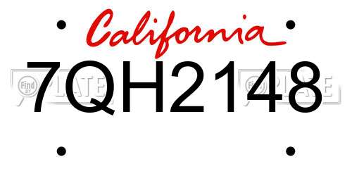 7QH2148 California License Plate