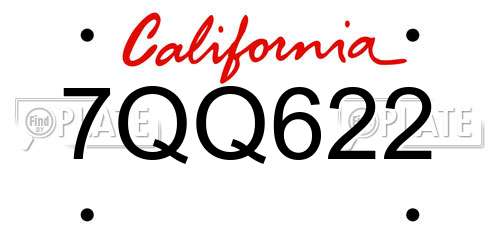 7QQ622 California License Plate