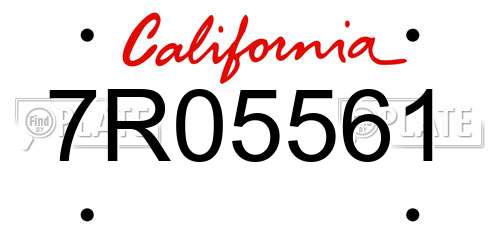 7R05561 California License Plate