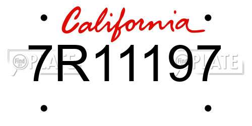 7R11197 California License Plate