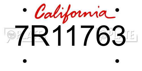 7R11763 California License Plate