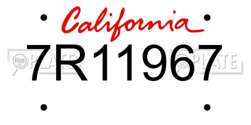 7R11967 California License Plate