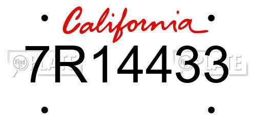 7R14433 California License Plate