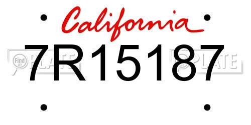 7R15187 California License Plate