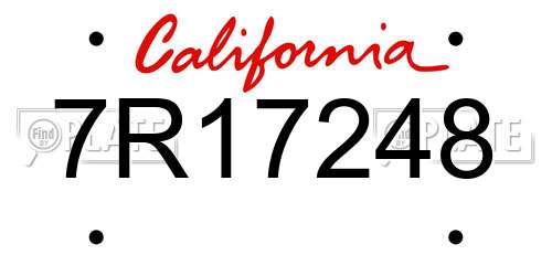 7R17248 California License Plate