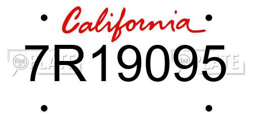 7R19095 California License Plate