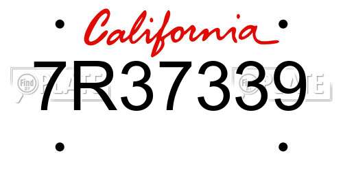 7R37339 California License Plate