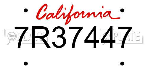 7R37447 California License Plate
