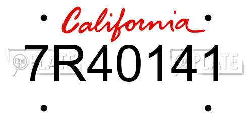 7R40141 California License Plate