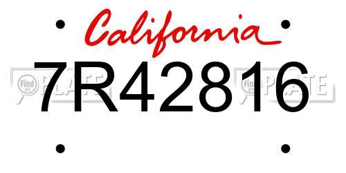 7R42816 California License Plate