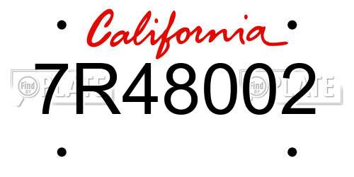 7R48002 California License Plate