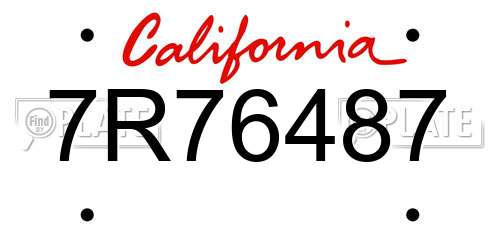 7R76487 California License Plate