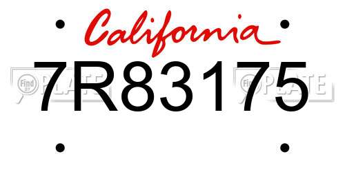 7R83175 California License Plate