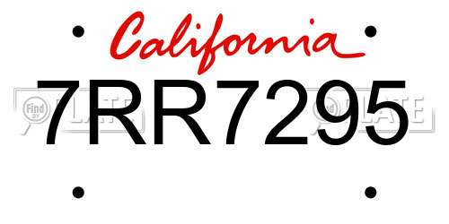 7RR7295 California License Plate