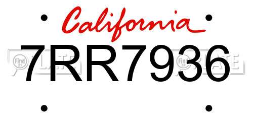 7RR7936 California License Plate