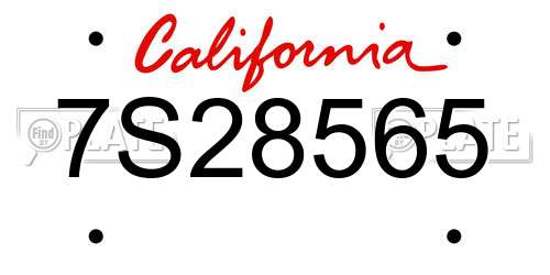 7S28565 California License Plate