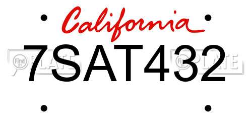 7SAT432 California License Plate