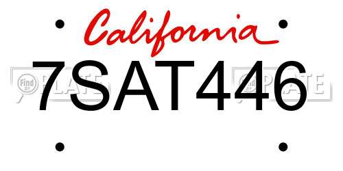 7SAT446 California License Plate