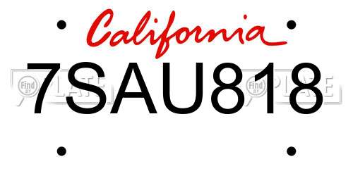 7SAU818 California License Plate