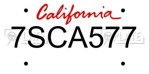 7SCA577 California License Plate