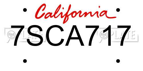7SCA717 California License Plate