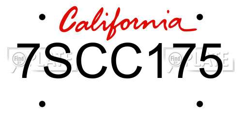 7SCC175 California License Plate