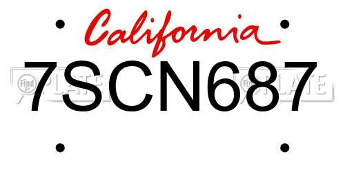 7SCN687 California License Plate