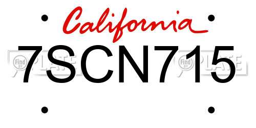 7SCN715 California License Plate