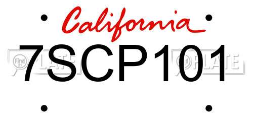7SCP101 California License Plate