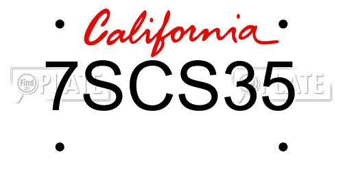 7SCS35 California License Plate