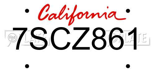 7SCZ861 California License Plate